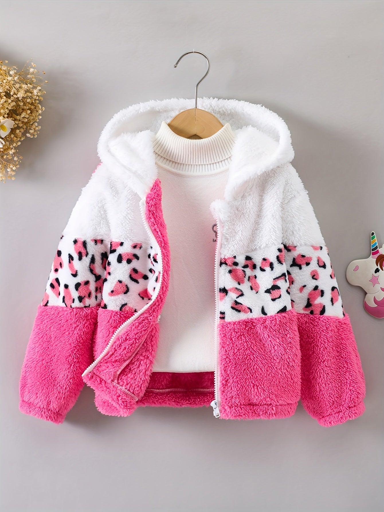 Nora - Luipaardprint Winterjas met Fleece voor Meisjes