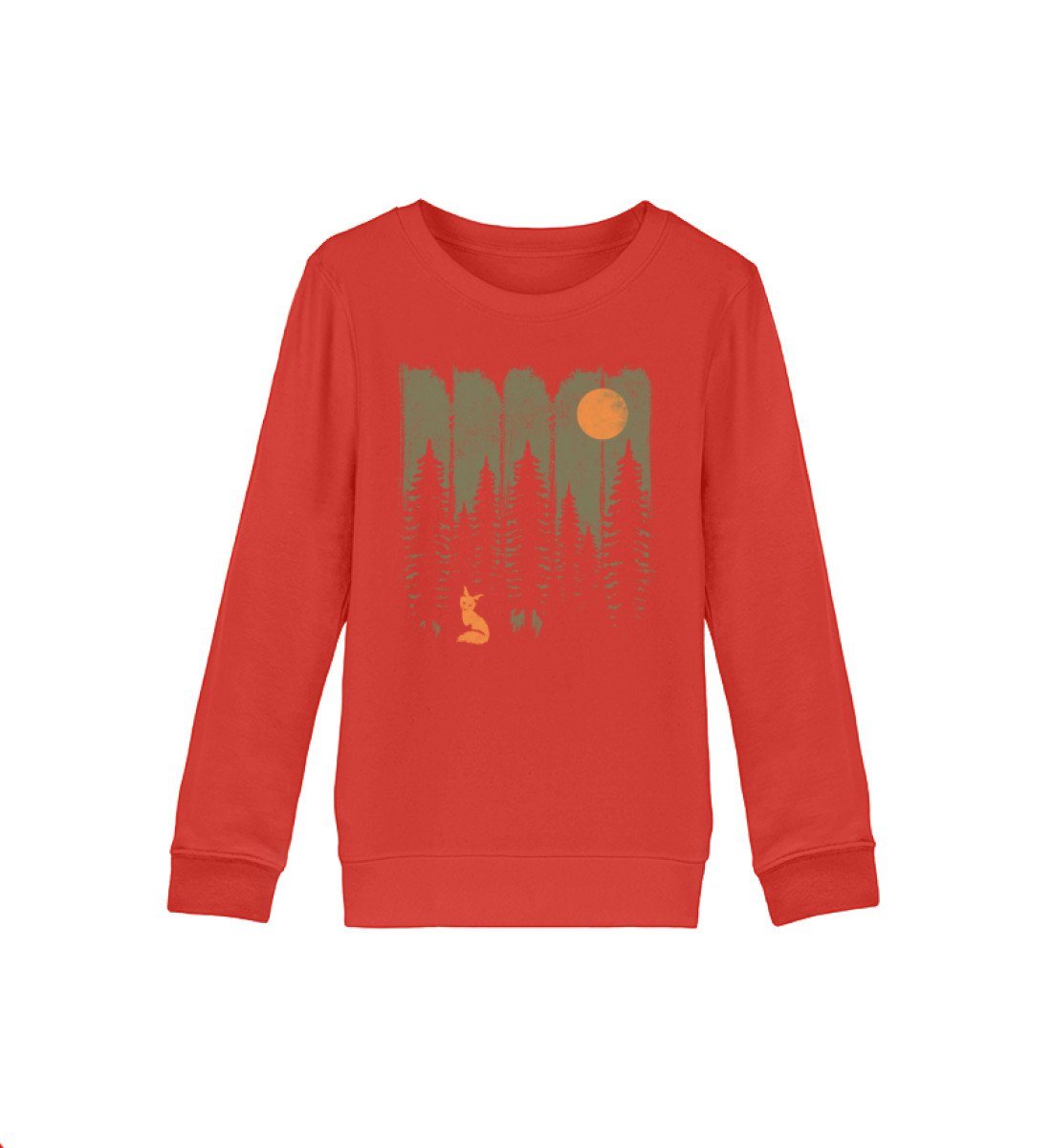 Bio Kinder Sweatshirt Khaki met Fuchs Motief