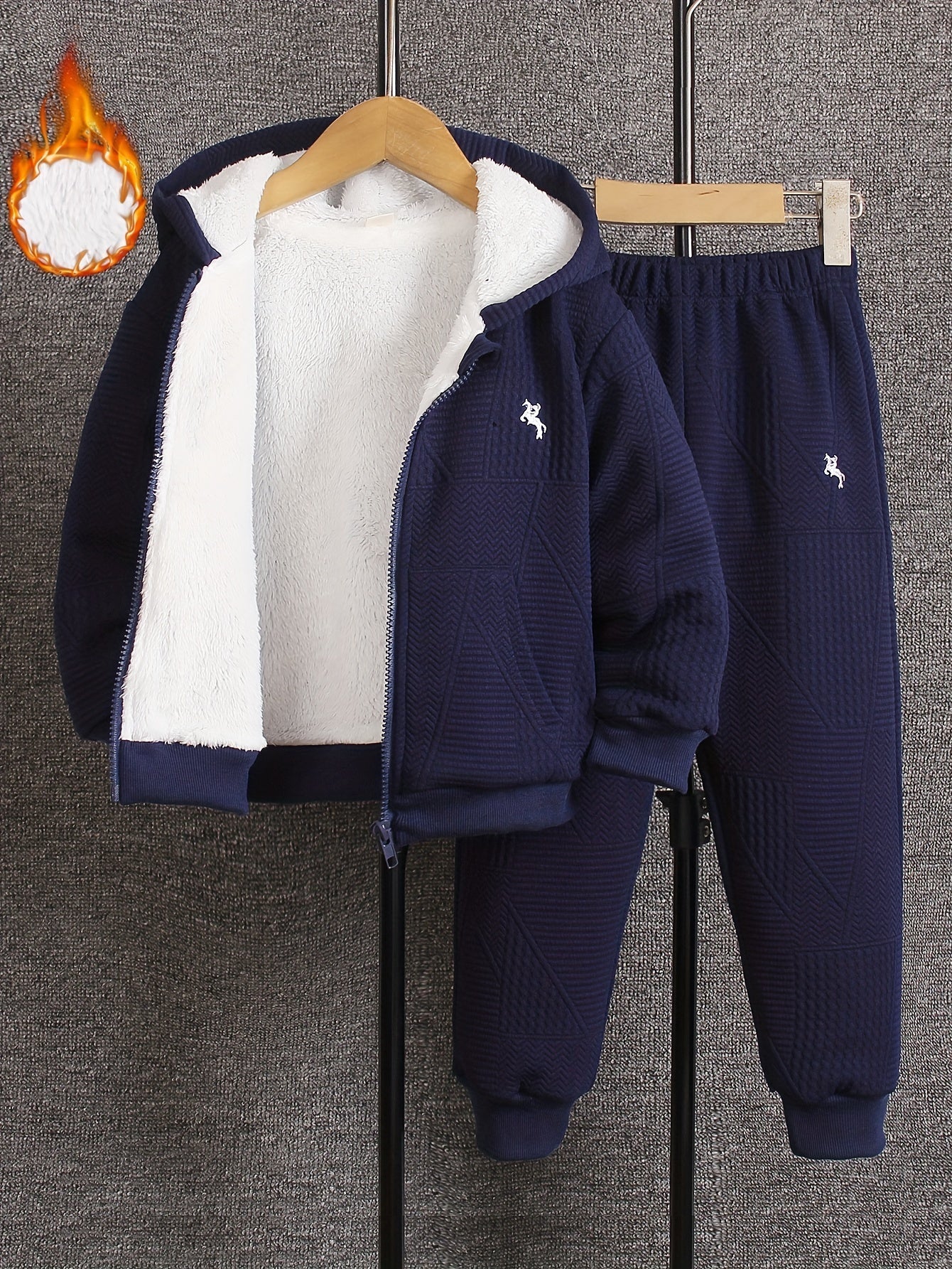 Navy Fleece Hoodie Set voor Jongens - Warm en Comfortabel