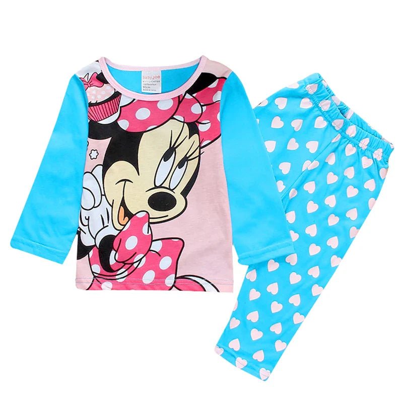 Minnie Mouse Tweekleurige Pyjama Set voor Kinderen - Lotte Prinsessen Pyjama met Stipjes