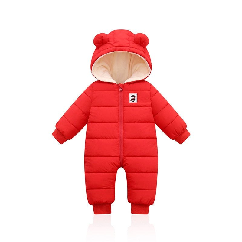 Little Baby Winter Romper met Schattige Berenoortjes - Warme Romper voor de Wintermaanden