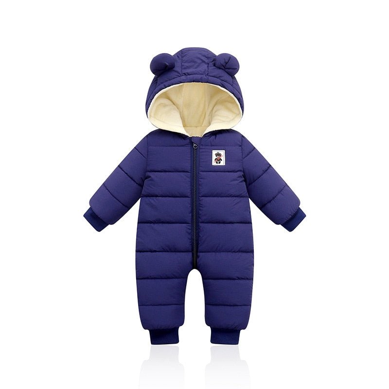 Little Baby Winter Romper met Schattige Berenoortjes - Warme Romper voor de Wintermaanden