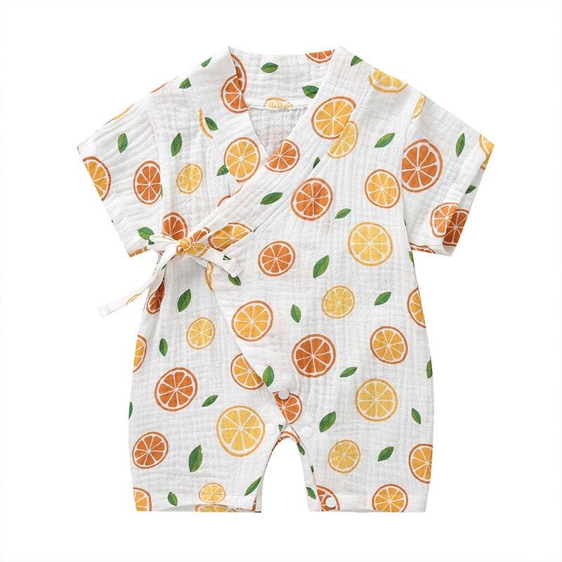 Korte Mouw Baby Kimono Romper