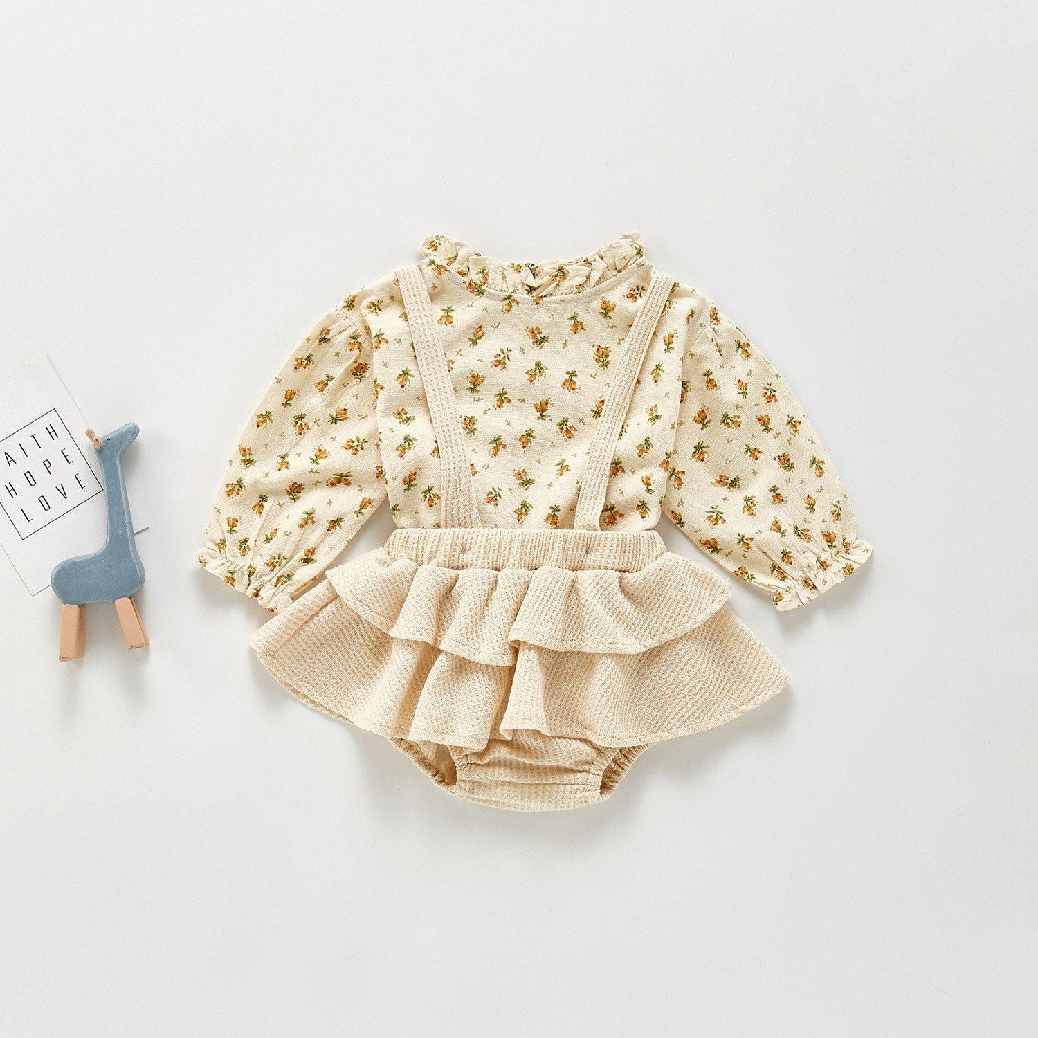 Vintage Blouse &amp; Romper Set