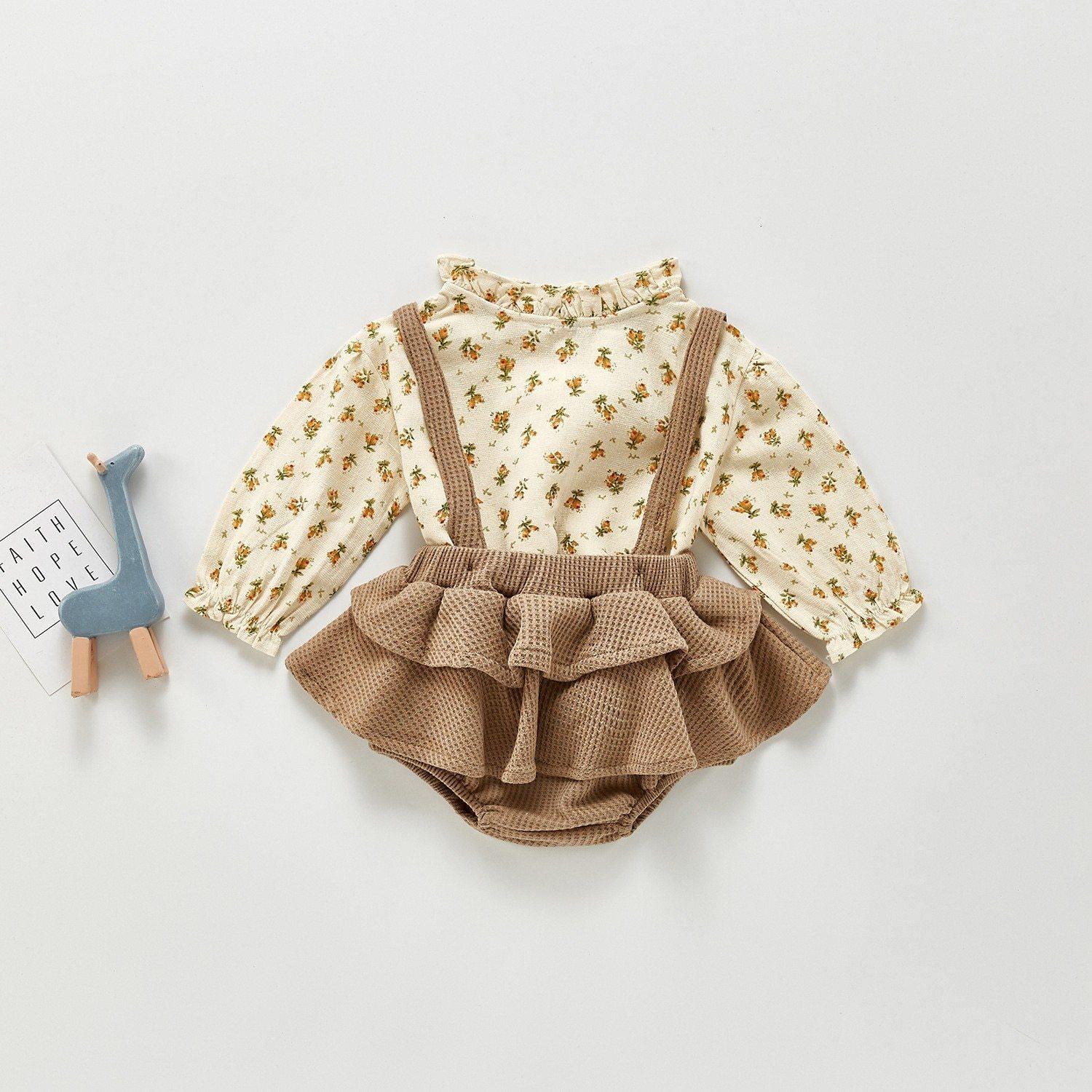 Vintage Blouse &amp; Romper Set