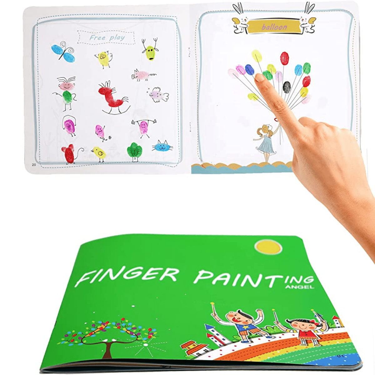 Finger Paint Set: Kids with the Brush! + FREE BOOK 